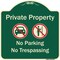 Signmission Designer Series-Private Property No Parking Or Trespassing With Symbols, 18" x 18", G-1818-9916 A-DES-G-1818-9916 - alternate 1